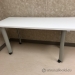 White Rolling Training Table w/ Silver Legs